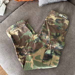 Camo Cargo Pants - Green Woodland Camouflage